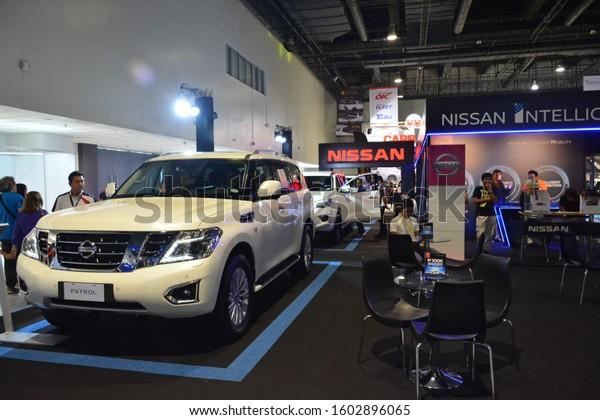 PASAY, PH - NOV. 16: Nissan Intelligent\
Mobility booth at Manila Auto Salon on November 16, 2019 in SMX\
Convention Center, Pasay, Philippines.\
