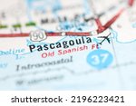 Pascagoula. Mississippi. USA on a geography map