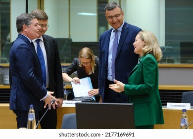 Paschal Donohoe, Minister For Finance Arrives To Attend In A Meeting Of Eurogroup Finance Ministers, At The European Council In Brussels, Belgium, 11 July 2022.