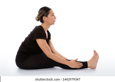 Paschimottanasana Yoga Pose Seated Forward Bend Stock Photo 1442979347 ...