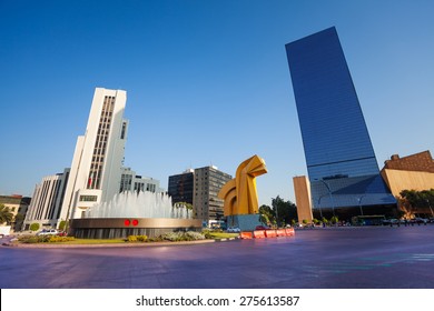 Paseo De La Reforma Square In Downtown Mexico City