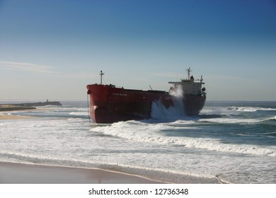 Pasha Bulker A Large Coal Ship Washed Ashore On Nobby's Beach Newcastle Australia