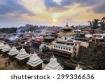Pashupatinath Temple and the Burning Ghats in Kathmandu during sunset