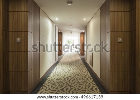 passage(way, path, passageway, hallway, aisle) in hotel room at the day in seoul, korea.