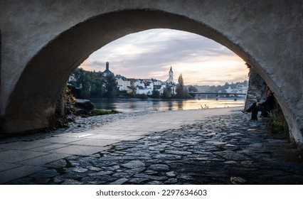 Passau town Arch Sunset view