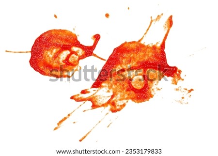 Passed tomatoes from cherry tomatoes, spread isolated on white, clipping path