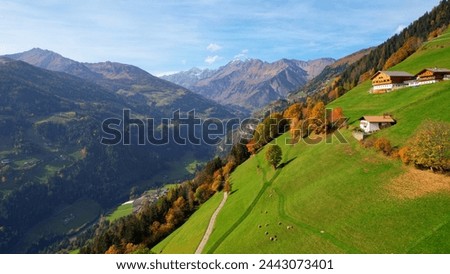 Passeier Valley - St. Leonhard in Passeier - South Tyrol - Aerial view over the beautiful valley