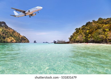 2,435 Airplane flying over island Images, Stock Photos & Vectors ...