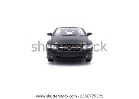 Passenger black car isolated on a white background, Front view of a black SUV car. 