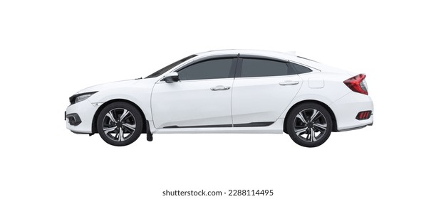 Passenger car isolated on a white background, with clipping path. Full Depth of field. Focus stacking, side view. - Shutterstock ID 2288114495