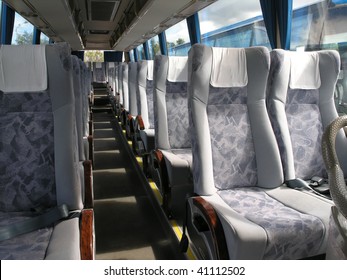 passenger compartment of a big shuttle bus - Shutterstock ID 41112502