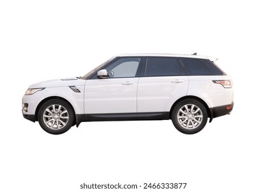 Passenger crossover car isolated on a white background, with clipping path. Full Depth of field. Focus stacking, side view. ஸ்டாக் ஃபோட்டோ