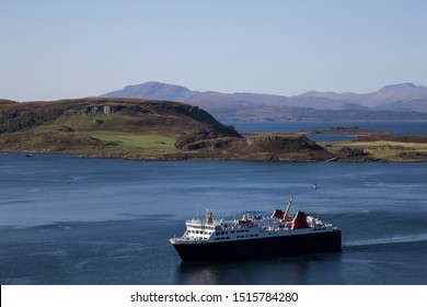 Passenger Ferry Sailing Into Oban Harbour Scotland