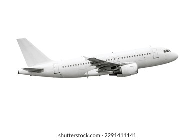 Avión de avión de pasajeros aislado en fondo blanco