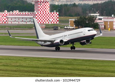 passenger plane is taking off
