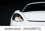 Passenger side headlight on a car