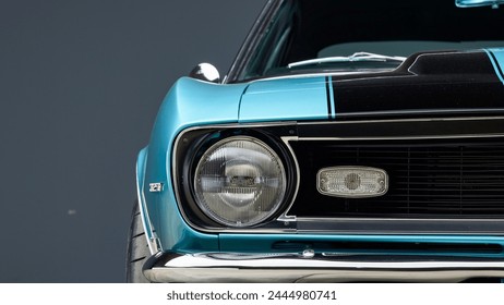 Passenger side headlight on a car - Powered by Shutterstock