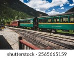 passenger train cars parked at the georgetown loop in colorado