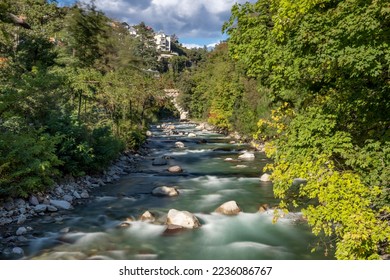 At Passer river in Meran, South Tyrol - Shutterstock ID 2236086767