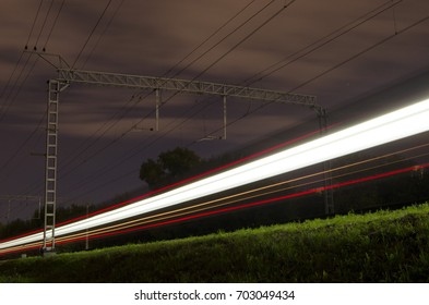 A passing night train