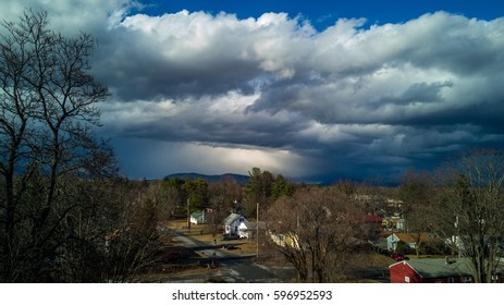 Passing Storm Over Small Town USA