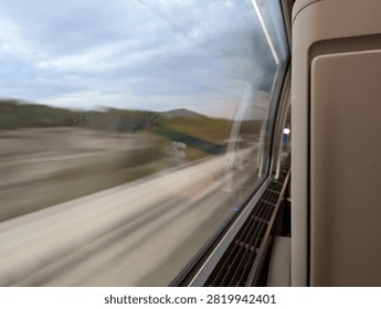 Passing through the Fields of Provence Quickly on the TGV French High Speed Train - Rail in France