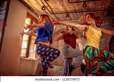 Passion Dance Team - Group Of Female Dancer Exercising Dance Training In Studio