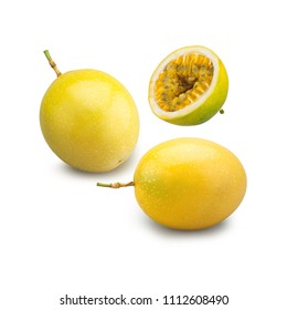 Passion Fruit Maracuya On White Background