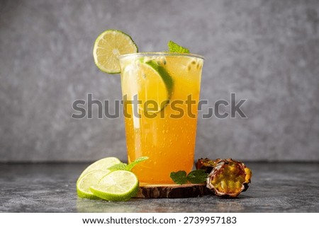 Passion fruit mojito with mint 
