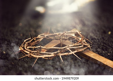 Passion Jesus Wooden Crown Thorns Stock Photo 1949879209 