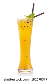 Passionfruit Mocktail Isolated On White.