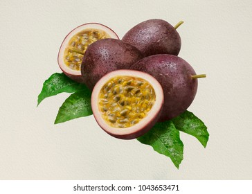 PassionFruit Watercolor Edit In Program From Reference