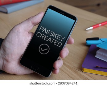 Passkey Authentication Concept for Passwordless Login, Secure Digital Identity, Biometric Verification, FIDO Security Standard, Account Protection, Credential Management, and Cybersecurity