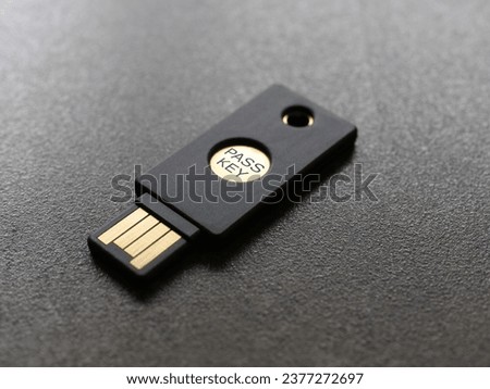 Passkey concept image, a physical USB key can replace passwords