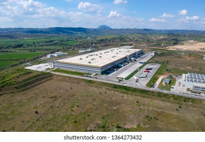 Passo Corese, Italy - April 9, 2019: External Amazon Distribution Center Of Passo Corese, Near Rome.