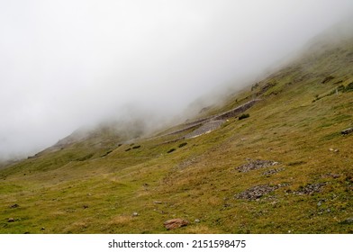 Passo Stelvio, Italy - mountain pass hidden in the fog