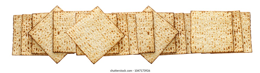 passover background with matzoh isolated on white