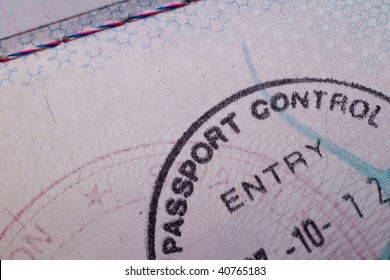 A Passport Control Stamp In A British Passport