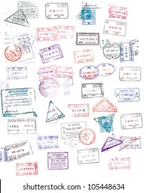 Passport stamps - Shutterstock ID 105448634