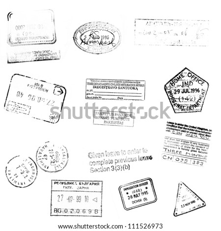 passport stamps background for your design