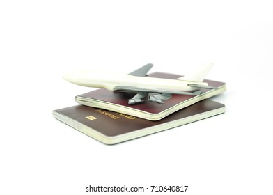passport and toy airplane. travel concept - Shutterstock ID 710640817