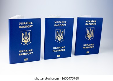 Ukraine Biometric Passports Blue Color Isolated Stock Photo (Edit Now ...