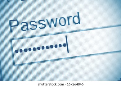 Password Box In Internet Browser On Computer Screen