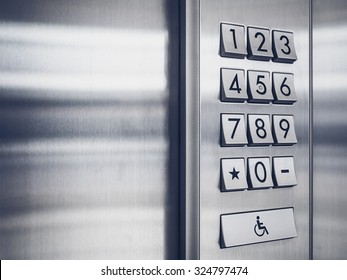 Password Code Security Keypad System Protected In Public Building 