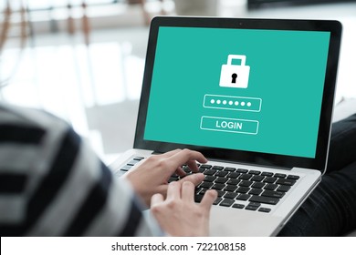 Password computer, Accessing web, Hand unlock website on laptop computer screen to privacy login, cyber security, people and technology concept - Shutterstock ID 722108158