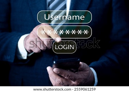 Password to enter the security system User cyber security concept, People use phone security scanning protect concept, privacy login, password, cyber security, Username and password Login