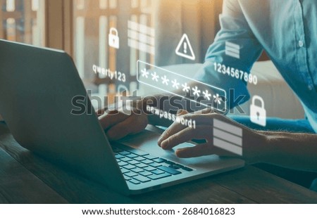 password and internet security concept, hacker attack, cybersecurity warning