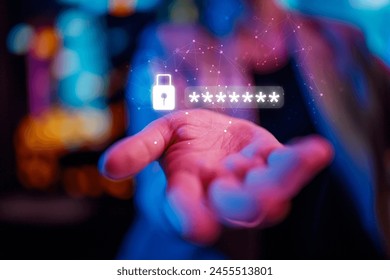 Password for mobile cybersecurity or a password to confirm login in the online banking application. Cyber security threats. - Powered by Shutterstock