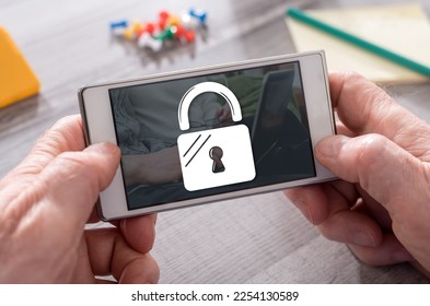 Password protected concept on mobile phone - Shutterstock ID 2254130589