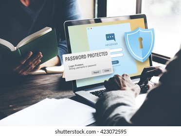 Password Protected Firewall Digital Internet Web Concept